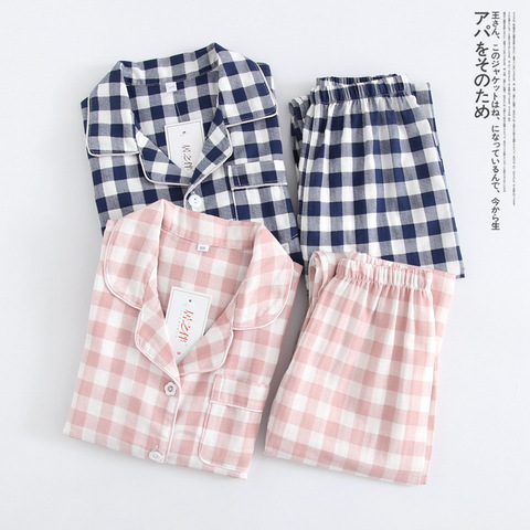 2022 Spring Fall Autumn Winter Clothing Sets For Boys Girls 2-Piece Coat Style Cotton Pajama Plaid Homewear Loungewear ► Photo 1/6