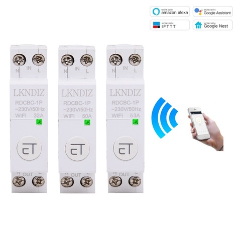1P WIFI Din Rail Circuit Breaker Smart Timer Switch Relay Remote Control By EWeLink APP Smart Home Compatiable With Alexa Google ► Photo 1/6