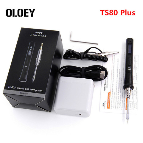 30W MINI TS80P TS80 Plus Digital Soldering Iron Station TS80Plus USB Type-C 12v 2.5a PD2.0 / 9v 2a QC3.0 OLED STM32 B02 Tip Set ► Photo 1/6