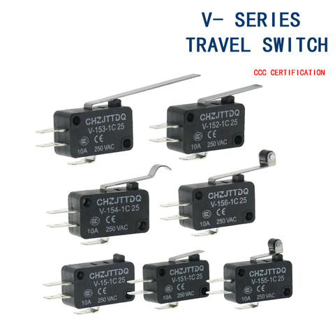 Momentary Micro Limit Switch CHZJTTDQ V-15.V-151.V-152.V-153.V-154.V-155.V-156.-1C 25 Travel switch limit switch silver contact ► Photo 1/6