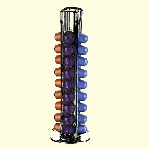 Practical Coffee Capsules Dispensing Tower Stand Fits For 40 Nespresso Capsules Storage Pod Holder soporte capsulas nespresso ► Photo 1/4