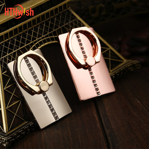 Luxury Diamond Metal Mobile Phone Socket Holder Universal Ring Bracket Stand Accessories Finger Ring For Mobile Phones IPhone ► Photo 1/6