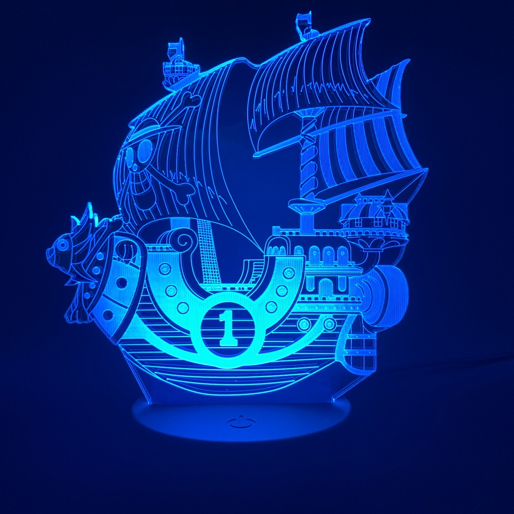 Details about   Night Lamp One Piece Boat Thousand Sunny  Bedroom Decor 3d Led Night light 