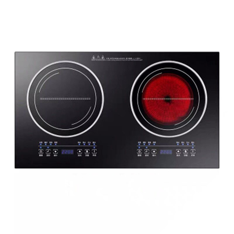 Household Induction Cooker Double-burner Electric Cooktop Induction Cooker+Radiant Cooker 2 in 1 Desk Type/Embedded Dual Use ► Photo 1/6