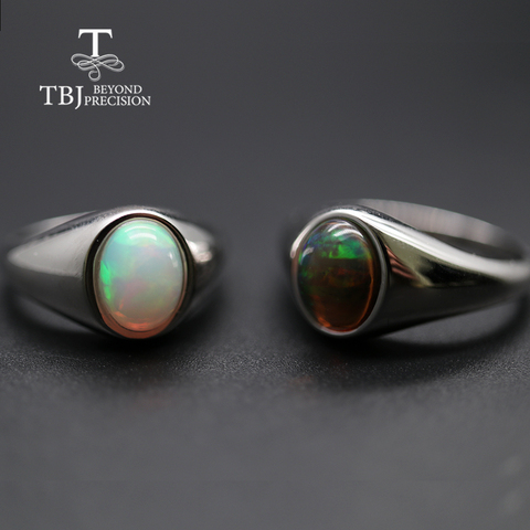 natural Opal Ring oval 7*9mm gemstone women Ring simple elegant fine jewelry 925 sterling silver  tbj promotion ► Photo 1/6