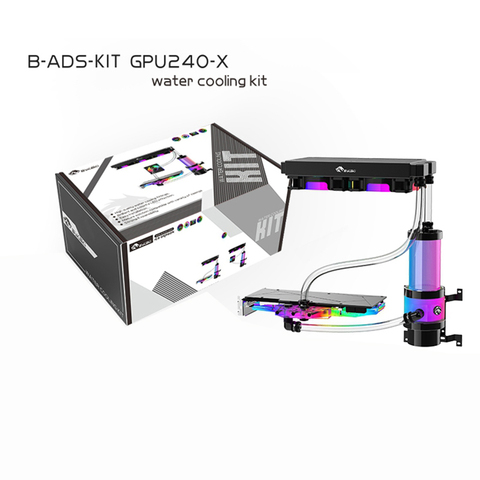 BYKSKI Water Cooling cooler Kit G'1/4Hard Tube set GPU Water Block Water Pump 240mm Radiator 120mm fan Computer radiator system ► Photo 1/5