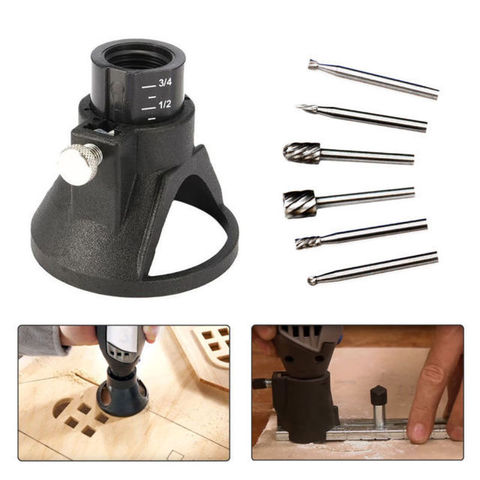Woodworking Locator with Routing Router Drill Bits Set Rotating Engraving Carbide Electric Grinder Holder for Dremel Rotary Tool ► Photo 1/6