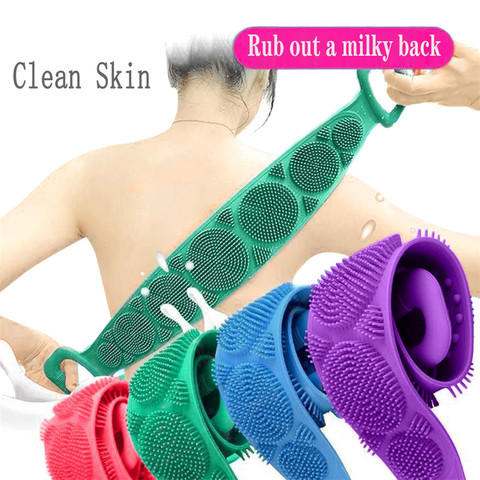 Silicone Back Scrubber Soft Loofah Bath Towel Bath Belt Body Exfoliating Massage For Shower Body Cleaning Bathroom Shower Strap ► Photo 1/6