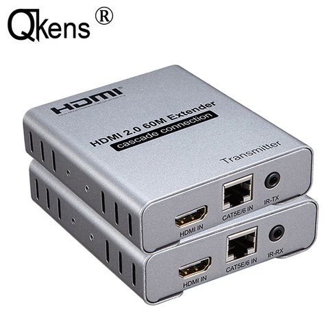 HDMI 2.0 4K 60HZ 60M HDMI Extender 1080P 120M Over RJ45 Ethernet Lan CAT5e Cat6 Cable Cascade Connection Extension PC DVD TO TV ► Photo 1/6