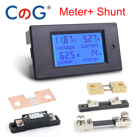 20A/50A/100A Digital Meter DC 6.5-100V Voltmeter Ammeter LCD 4 in 1 DC Voltage Current Power Energy Detector Amperimetro Shunt ► Photo 1/6