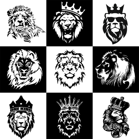 Beauty lion Car Stickers Window Decal Vinyl Art Pattern Art Car Body Stickers Waterproof ► Photo 1/6