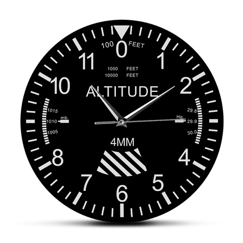 Altimeter Wall Clock Tracking Pilot Air Plane Altitude Measurement Modern Wall Watch Classic Instrument Home Decor Aviation Gift ► Photo 1/6