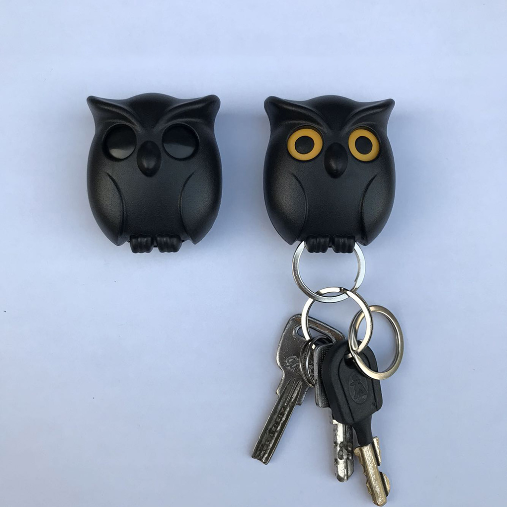 Black Family Owl Steel Design Key Hook Wall Holder Hanger NEW 