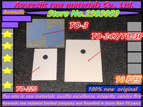 10 PCS  Transistor Insulation Pad  TO-220 TO-247 TO-3P TO-3  (Transistor Professional Materials) ► Photo 1/1