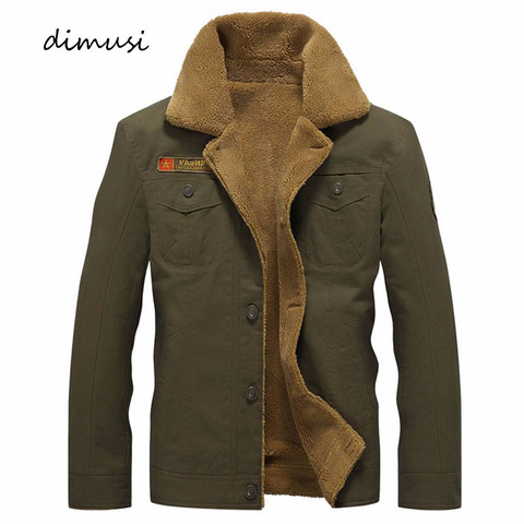 DIMUSI Winter Jacket Mens Military Fleece Warm jackets Male Fur Collar Coats Army Tactical Jacket Jaqueta Masculina 5XL,PA061 ► Photo 1/6