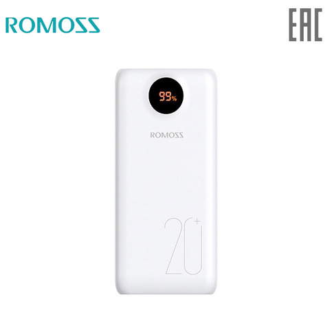 Power Bank External Battery ROMOSS SW20PS + 20000 mAh [Official 1 year warranty, fast shipping] ► Photo 1/5