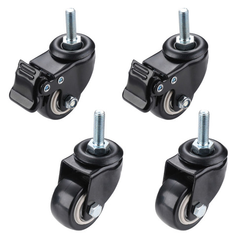 4Pcs Furniture Caster Heavy Duty 180kg 1.5 inch M10 M8 Screw 40mm Chair Sofa Swivel Castor Rubber Wheels Trolley Brake ► Photo 1/6