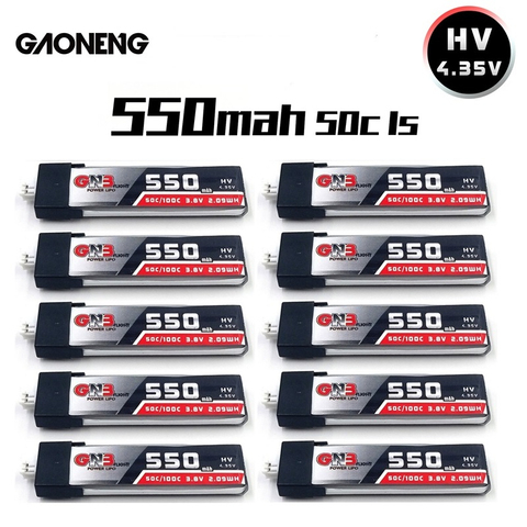 GAONENG GNB 1S 550mAh 4.35V 50C/100C LiHV Lipo battery PH2.0 Plug for UK65 US65 Happymodel Mobula7Snapper BetaFPV 65S Drone ► Photo 1/6