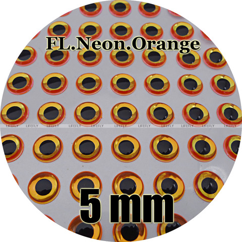 5mm 3D Fluorescent Neon Orange / Wholesale 500 Soft Molded 3D Holographic Fish Eyes, Fly Tying, Jig, Lure ► Photo 1/1