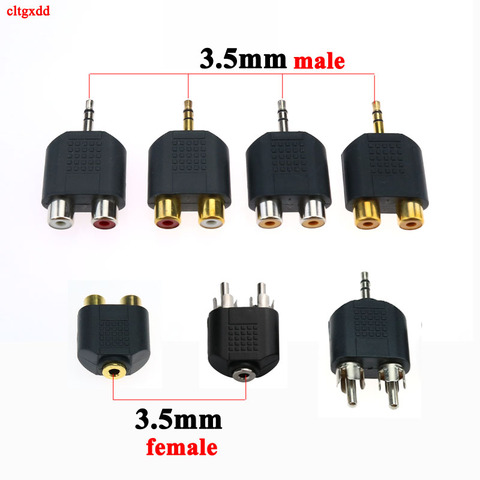 cltgxdd 1pc 3.5mm plug to 2 RCA jack male to female 3.5 to AV Audio Connector 2 in 1 Stereo Headset Dual Headphone Audio Adapter ► Photo 1/6