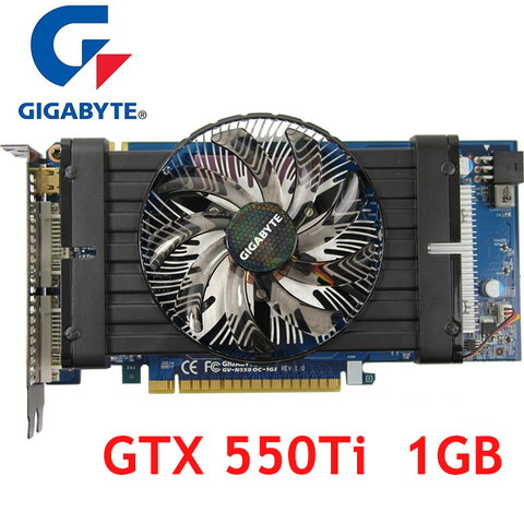 GIGABYTE Original Graphics Card GTX 550Ti  1GB 192Bit GDDR5 Video Cards for nVIDIA Geforce GTX550 Ti mini-HDMI DVI Used ► Photo 1/6