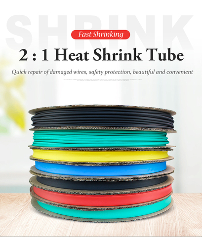 1 Meter heat shrinkable tube termoretractil Shrink Heatshrink Tubing Tube Sleeving Wrap Wire Sell DIY Connector Insulation ► Photo 1/3
