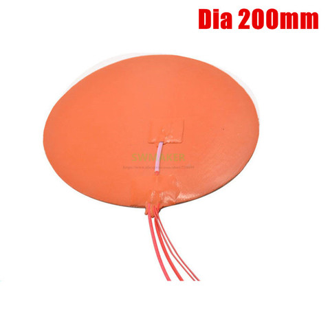 Dia 200mm 100W 350W Round Circular Silicone Heater HeatBed Heating Pad with Thermistor Delta kossel 3D Printer parts ► Photo 1/3