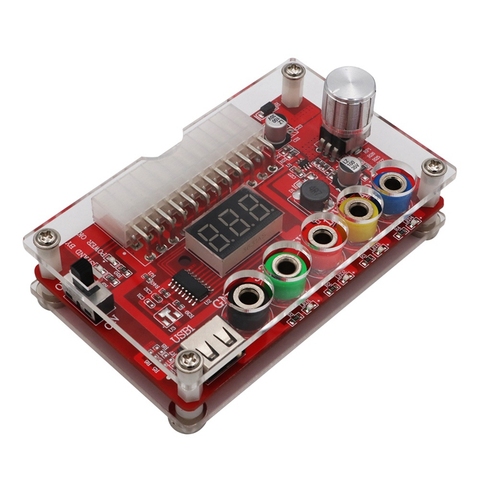 ATX 24Pin Power Breakout Board with ADJ Adjustable Voltage Knob and Acrylic Shell Kit Voltage Regulator ► Photo 1/6