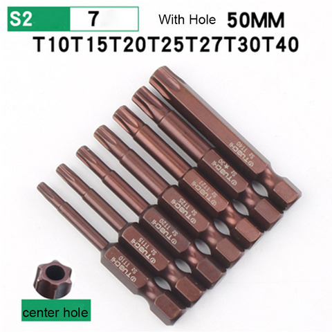 1pcs 50mm Torx T10-T40 Impact Duty Screwdriver Bit 1/4 Hex Shank Head Driver Bit Anti Slip Electric Screwdriver Bits ► Photo 1/6