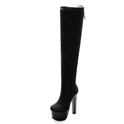 Super Size Super High Waterproof Platform Super High Heel Long Tube Over The Knee Boots Nightclub European American Sexy Shoes ► Photo 1/6