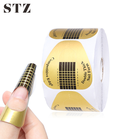 STZ 50pcs/Set Professional Nail Art Form French Tips Mold UV Gel Polishing Extension Guide Sticker Tool Manicure Accessory NJ071 ► Photo 1/6