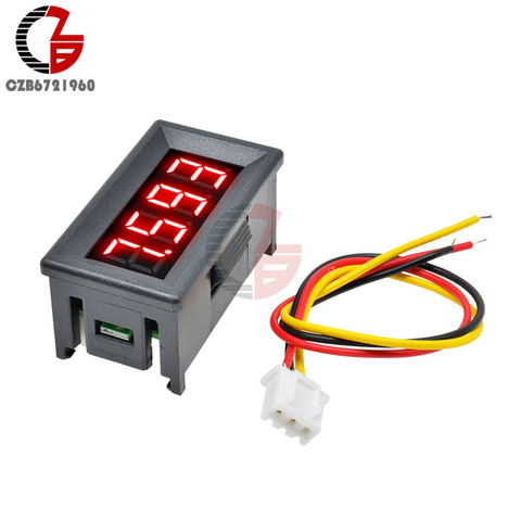 4 Digit 0-100V DC LED Digital Voltmeter 4 Bit 3 Wire Car Motorcycle Voltage Meter Lithium Battery Volt Tester Detector Monitor ► Photo 1/6