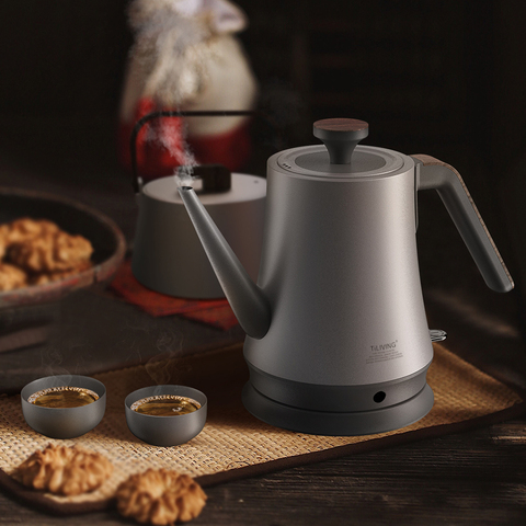 1L small electric kettle pure titanium 1500W portable kettle boiler household coffee electric kettle gooseneck narrow mouth ► Photo 1/6