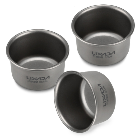 Lixada Outdoor Titanium Tea Cup 1/2/3Pcs Mini Ultralight Tableware Home Office Camping Picnic Coffee Tea Milk Mug Cookware ► Photo 1/6