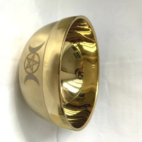 ritual bowl tarot Pentagram stainless steel Gold plating/ tableware ceremony noonDivination Astrological tool altar prop ► Photo 1/5