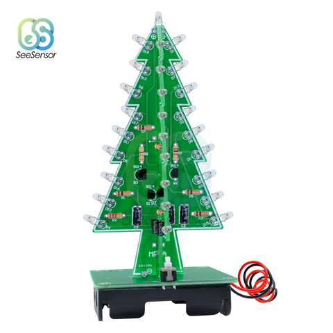 Three-Dimensional 3D Christmas Tree LED DIY Kit Red/Green/Yellow RGB LED Flash Circuit Kit Electronic Fun Suite Holiday Decor ► Photo 1/6