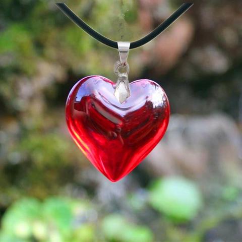Love red heart necklace Lover Girl Gift Pendant Charm Women Jewelry large Red Heart Necklace ► Photo 1/2
