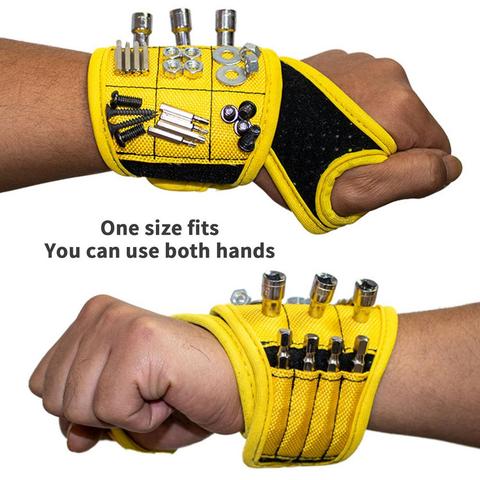 Magnetic Wristband Portable Tool Bag Electrician Wrist Tool Belt Screws Nails Drill Bits Holder Repair Tools ► Photo 1/6