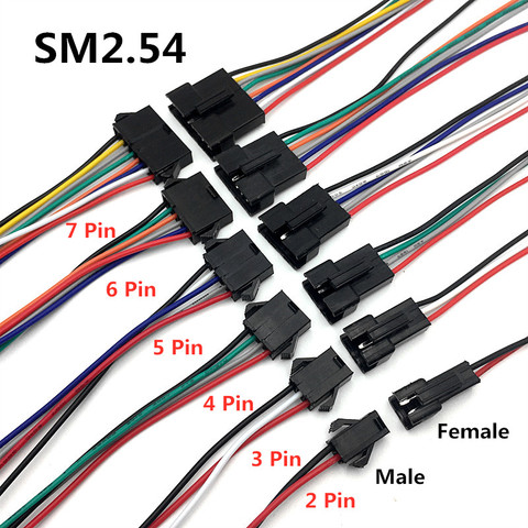 5Pairs 15cm Long JST SM2.54 2P 3P 4P 5P 6P 8P Plug Male to Female Wire Connector SM2P LED Strips Lamp Driver connectors ► Photo 1/6