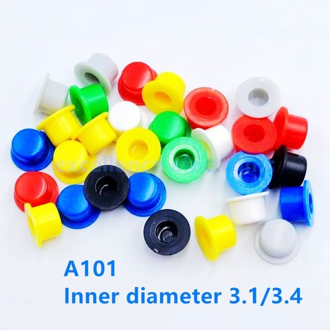 140PCS/Lot Mixed Color A101 Plastic Switch Button Caps Push Key Caps 4.5*7.4mm Hat Shape for 6*6 Tact Switch ID 3.1 / 3.4mm ► Photo 1/3