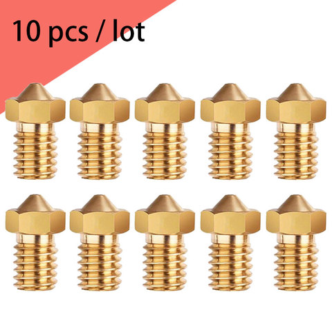 10pcs 3D Printer Accessories V5 V6 M6 threaded Nozzle 0.2 0.25 0.3 0.4 0.5 0.6 0.8 1.0mm for 1.75mm filamnet Full Metal E3D ► Photo 1/6