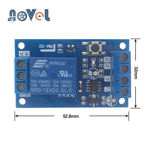 Relay Module 12V Single Button Bistable Module One Key Car Modification Start-Stop Self locking Car Modification Switch ► Photo 1/1