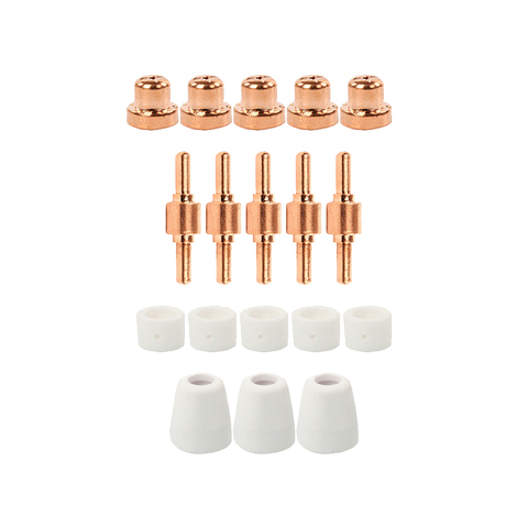 18pcs PT31 Plasma Cutter Consumables Standard Electrodes Tips Nozzle Ceramic Cups Rings 40A/50A Suit for CUT50/60 ► Photo 1/5