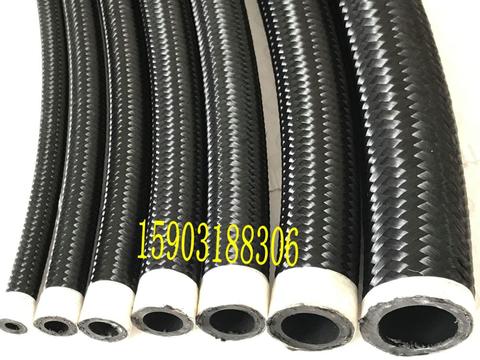 High Quality Black Color S.S Braided AN4 AN6 AN8 AN10 AN12 AN16 AN20 Cotton Overbraided Fuel Oil Hose Pipe Tubing Pump ► Photo 1/6