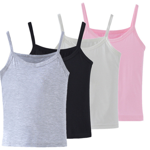 2022 New Summer Kids Underwear Modal Girls Tanks Tops Pure Color Vest Children Camisole Tee Undershirt 2-12 Years ► Photo 1/6