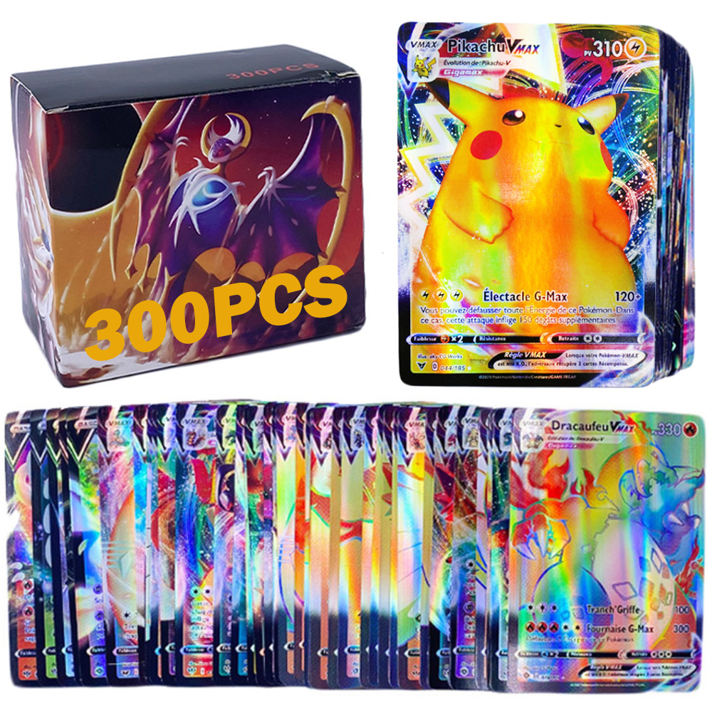 Buy Online Tomy 300 Pcs French Version Pokemon Card Gx Vmax Shining Team Battle Carte Trading Cards Game Children Toy Alitools