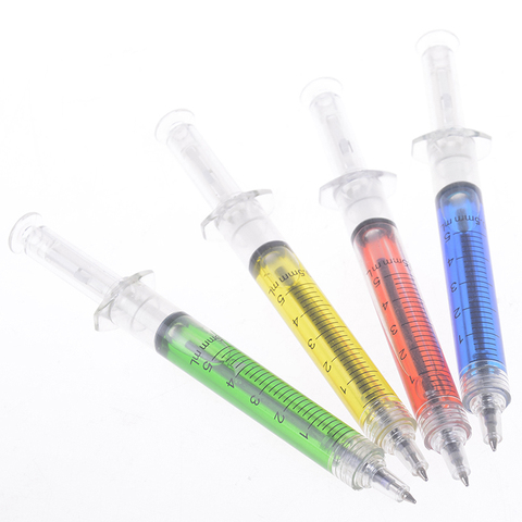 1Pcs Cute Creative Ballpoint Pen Syringe Flowing Liquid Blue Ink Ballpoint Pen Cute Stationery Office Supplies ► Photo 1/6