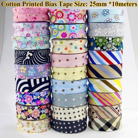 Free shipment -100% Cotton Bias tape printed, size: 25mm,1