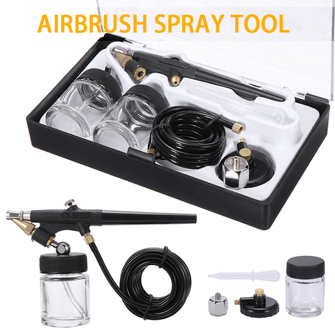 22cc Mini Airbrush Compressor Kit 0.8mm Gravity Feed Airbrush Single Action Air Brush Paint Spray Gun for Body Makeup Tattoo Car ► Photo 1/6