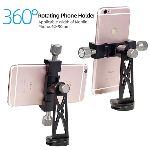 Cimapro CP-5 All Metal Tripod Mount Adapter Cell Phone Clipper Holder Vertical 360 Rotation Tripod Stand for smart phones Tripod ► Photo 1/6